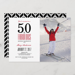 50 en Fabulous   50e uitnodiging van de Birthday P
