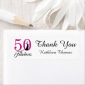 50 en Fabulous 50e verjaardag Aangepaste Dank je w Etiket (Insitu)