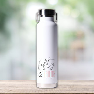 50 en Fabulous 50e Verjaardag Modern Schrift Waterfles
