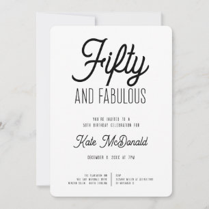 50 en Fabulous 50e verjaardagsuitnodiging Kaart