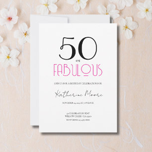 50 en Fabulous 50ste verjaardagsfeestje Kaart