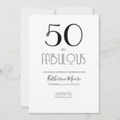 50 en Fabulous 50ste verjaardagsfeestje  Kaart (Voorkant)
