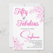 50 en Fabulous | 50ste verpartij roze Kaart (Voorkant)