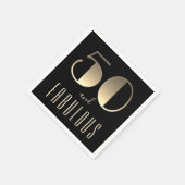 50 en Fabulous 50th Birthday Black Servet (Hoek)