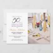 50 en Fabulous 50th Birthday Custom Photo Kaart (Voorkant)