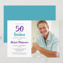 50 en Fabulous 50th Birthday Foto | Turquoise