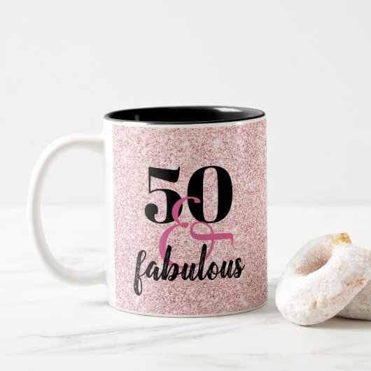 50 en Fabulous 50th Birthday Gift Mok (Met donut)