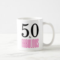 50 en Fabulous 50th Birthday Gift Mok