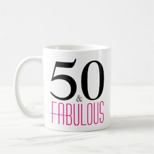 50 en Fabulous 50th Birthday Gift Mok