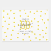 50 en Fabulous 50th Birthday Gold Grey Wrapping Inpakpapier Vel (Voorkant 2)