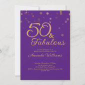 50 en Fabulous 50th Birthday Party Invitation Kaart (Voorkant)