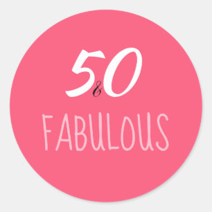 50- en Fabulous 50th Birthday Sticker