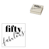 50 en Fabulous 50th Verjaardag Tekst Rubberstempel (Gestempeld)