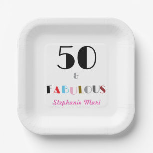 50 en Fabulous Art Deco 50ste verpartij Papieren Bordje