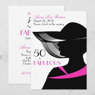50 en Fabulous Art Deco Elegant 50th Birthday Kaart