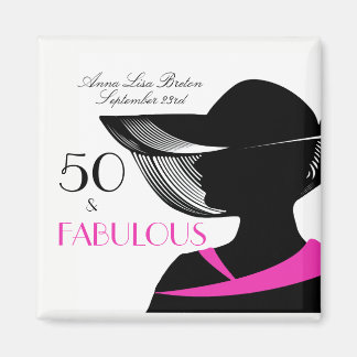 50 en Fabulous Art Deco Elegant 50th Birthday Magneet