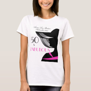 50 en Fabulous Art Deco Elegant 50th Birthday T-shirt
