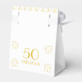 50 en Fabulous Art Deco stijl wit en goud Bedankdoosjes (Achterkant)