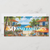50 en Fabulous Bestemming Boarding Pass Verjaardag (Achterkant)