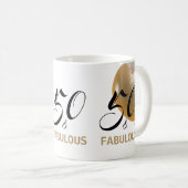 50 en Fabulous Birthday Black Gold Typografie Koffiemok (Voorkant rechts)
