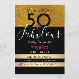 50 en Fabulous Birthday Celebration Card Kaart
