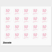 50 en Fabulous Birthday Classic Round Sticker (Vel)