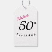 50 en Fabulous Birthday Gift Labels Cadeaulabel (Voorkant)