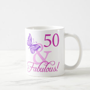 50 en Fabulous Birthday Gifts (plum) Koffiemok