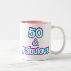 50- en Fabulous Birthday Gifts Tweekleurige Koffiemok