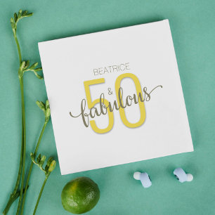 50 en Fabulous Birthday Gold Typografie