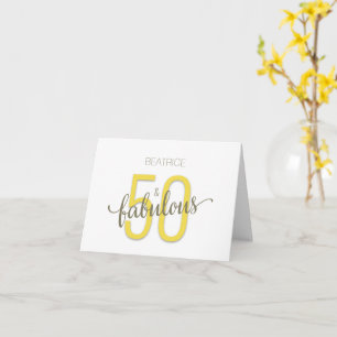 50 en Fabulous Birthday Gold Typografie Kaart
