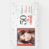 50 en Fabulous Birthday Party Banner (Verticaal)