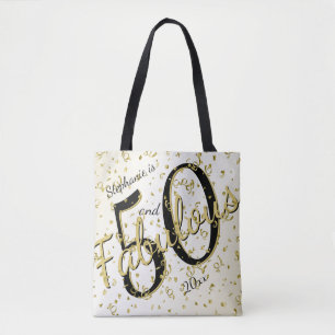 50 en Fabulous Birthday Party Black/Gold Draagtas