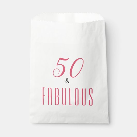 50 en Fabulous Birthday Party Favor Bag Bedankzakje (Voorkant)