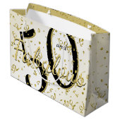 50 en Fabulous Birthday Party Fun Black/Gold Groot Cadeauzakje (Achterkant Gekanteld)