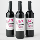 50 en Fabulous Birthday Party Personalized Wijn Etiket (Flessen)