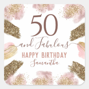 50 en Fabulous Birthday Party Sticker