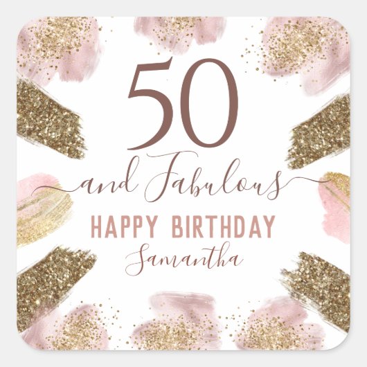 50 en Fabulous Birthday Party Sticker (Voorkant)