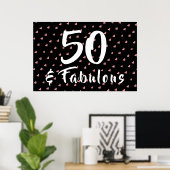 50 en Fabulous Birthday Poster (Thuiskantoor)