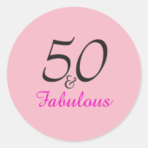 50 en Fabulous Birthday stickers