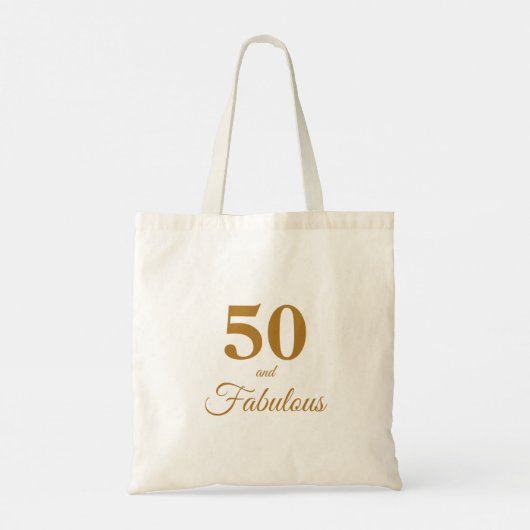 50 en Fabulous Birthday Trendy Gold Canvas tas (Achterkant)