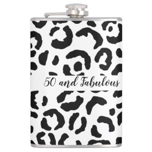 50 en Fabulous Black and White Cheetah Heupfles