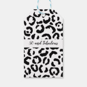 50 en Fabulous Black and White Cheetah Print Cadeaulabel (Achterkant)