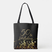 50 en Fabulous Black en Gold Birthday Draagtas (Achterkant)