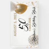 50- en Fabulous Black Gold-feestballonnen Spandoek (Verticaal)