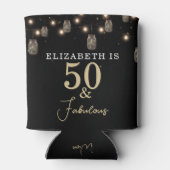 50 en Fabulous Black met String Lights Blikjeskoeler (Achterkant)