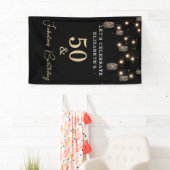 50 en Fabulous Black met String Lights Spandoek (Insitu)