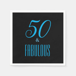 50 en Fabulous Black Party Napkin Servet
