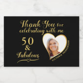 50 en Fabulous Black verjaardagsfeestje geeft de v Sparkling Wijnetiket (Enkel label)