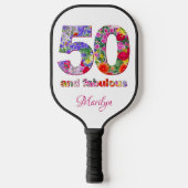 50 en fabulous bloemenverjaardag pickle ball paddl pickleball paddle (Voorkant)